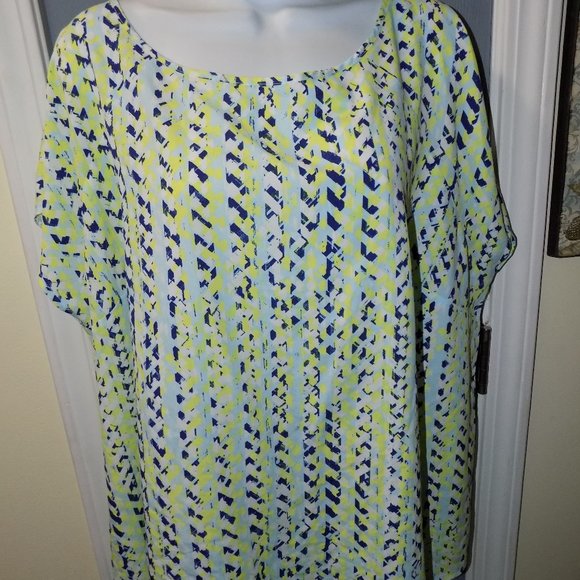 Ava & Viv Multi-Color Print Tunic Blouse Size 3X - Picture 2 of 3